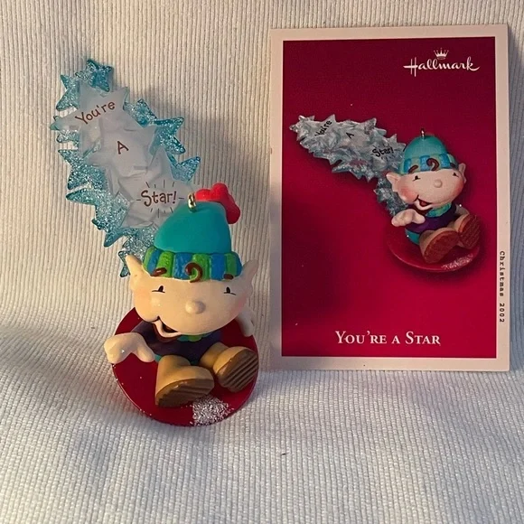 Vintage Hallmark Keepsake Ornaments  Elf Fishin’ Mission and You’re a Star Mouse - Picture 10 of 11